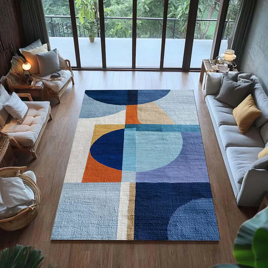 Rug - Modern Blue Geometric Area Rug