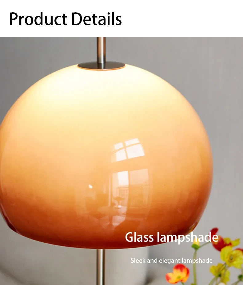 Lighting - Bauhaus Retro Glass Table Lamp – Gradient Orange Mushroom LED Lamp