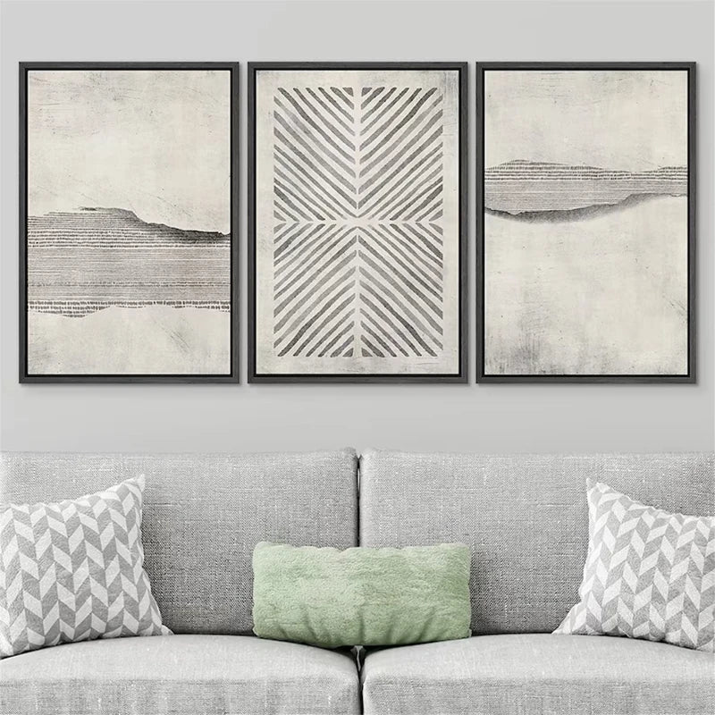 Artwork - Abstract Triptych Wall Art – Set of 3 Canvas Prints