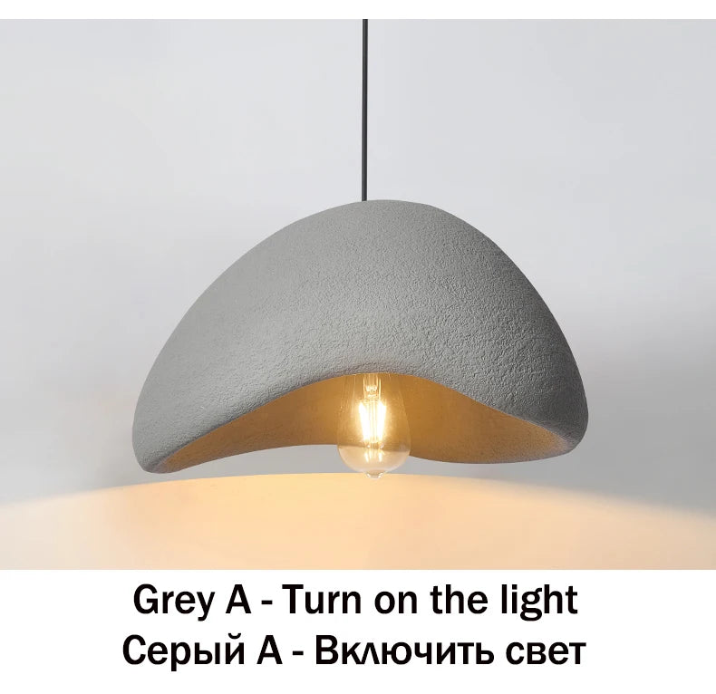 Lighting - Nordic Wabi Sabi Pendant Lamps Dining Room Lighting Modern Living Room Bedroom LED Ceiling Chandelier Loft Lustre Hanging Lights