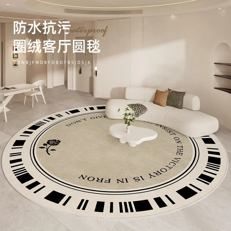 Rug - Minimalist Rugs for Bedroom Large Area Living Room Decoration Carpet Home Waterproof Anti-fouling Mat Round Anti-slip Lounge Rug