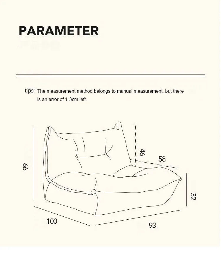 Home Decor - MOMO Lazy Person Sofa Bedroom Balcony Caterpillar Sofa Chair Influencer Small Sofa Lying Single Tatami