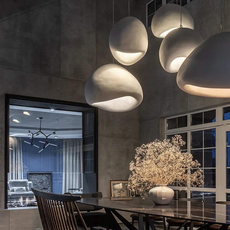 Lighting - Nordic Wabi Sabi Pendant Lamps Dining Room Lighting Modern Living Room Bedroom LED Ceiling Chandelier Loft Lustre Hanging Lights