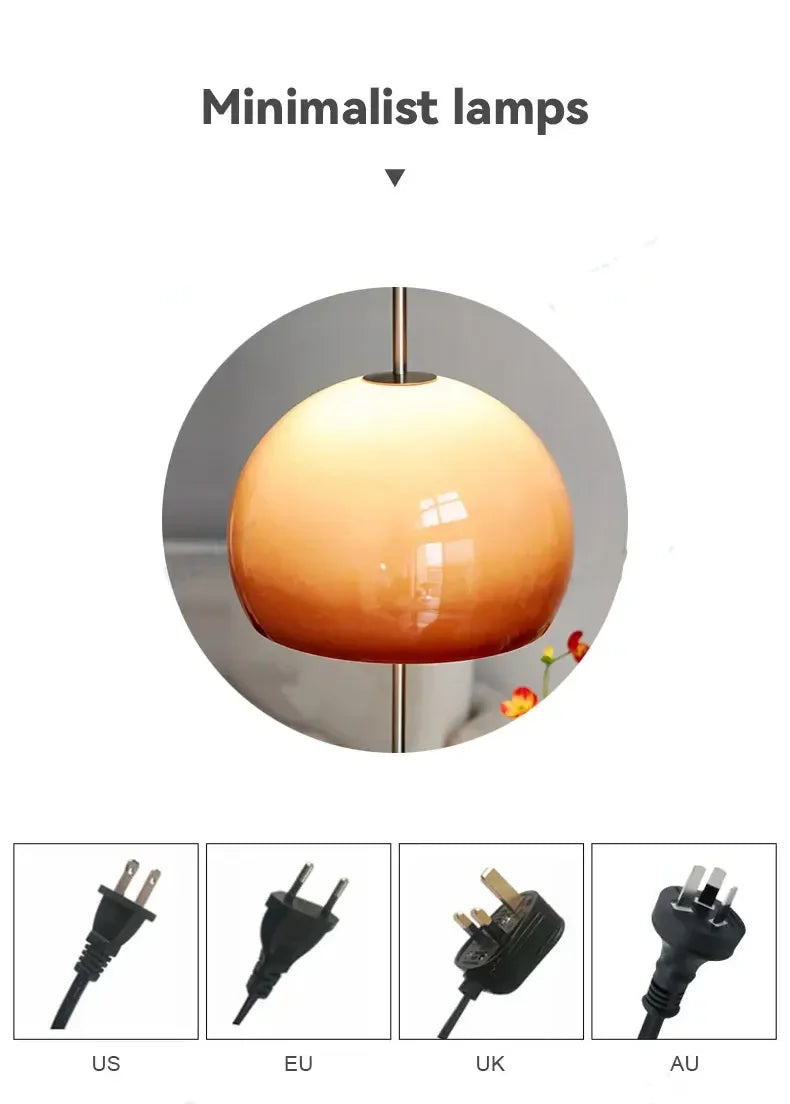 Lighting - Bauhaus Retro Glass Table Lamp – Gradient Orange Mushroom LED Lamp