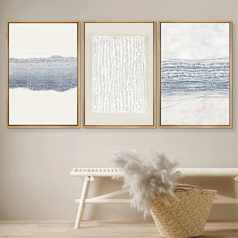 Artwork - Abstract Triptych Wall Art – Set of 3 Canvas Prints