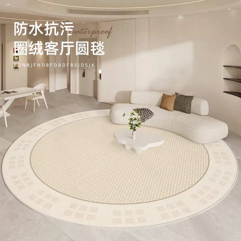 Rug - Minimalist Rugs for Bedroom Large Area Living Room Decoration Carpet Home Waterproof Anti-fouling Mat Round Anti-slip Lounge Rug