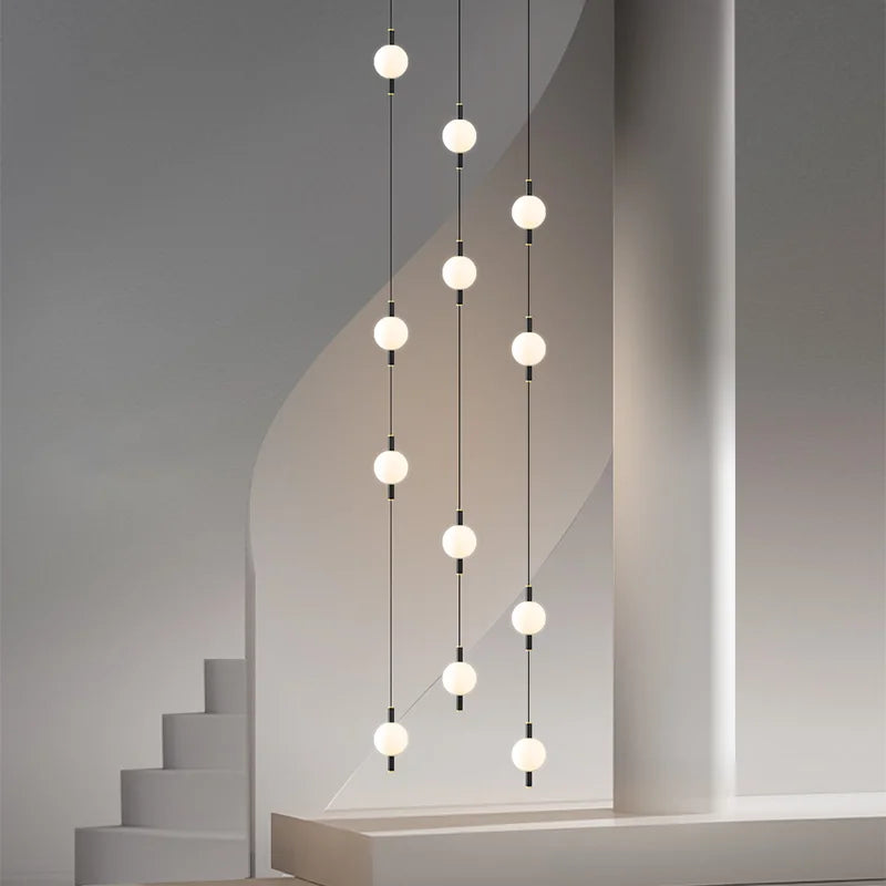 Lighting - Globe Chandelier Designer Villa Living Room Dining Table Apartment Hanging Lamps Nordic Modern Attic Double Staircase Pendant