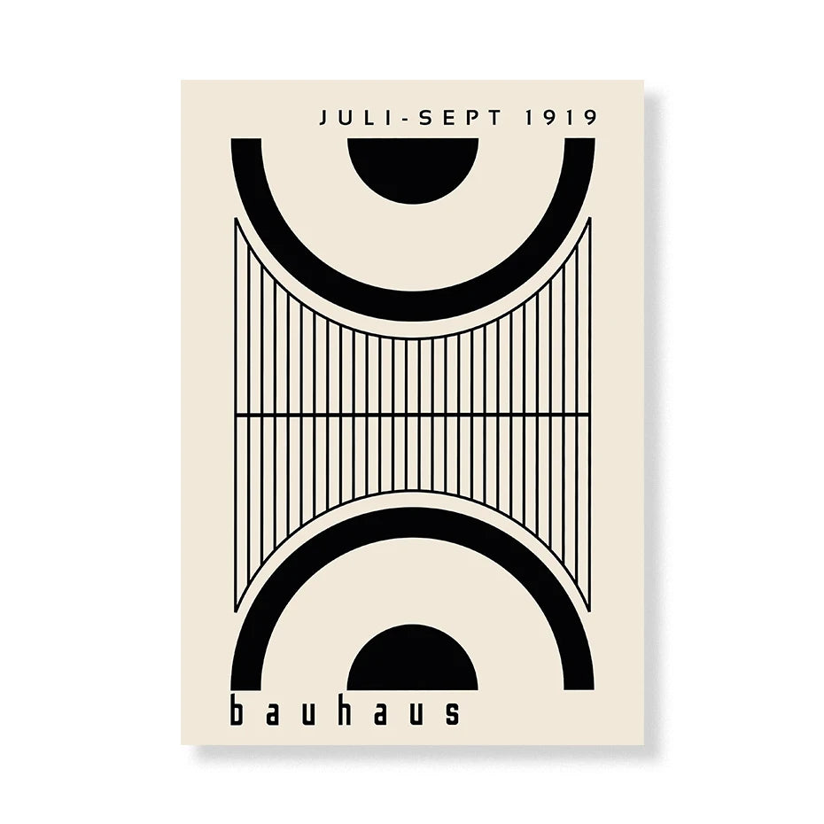 Artwork - Boho Bauhaus Wall Art Canvas | Mid-Century Modern Abstract Poster