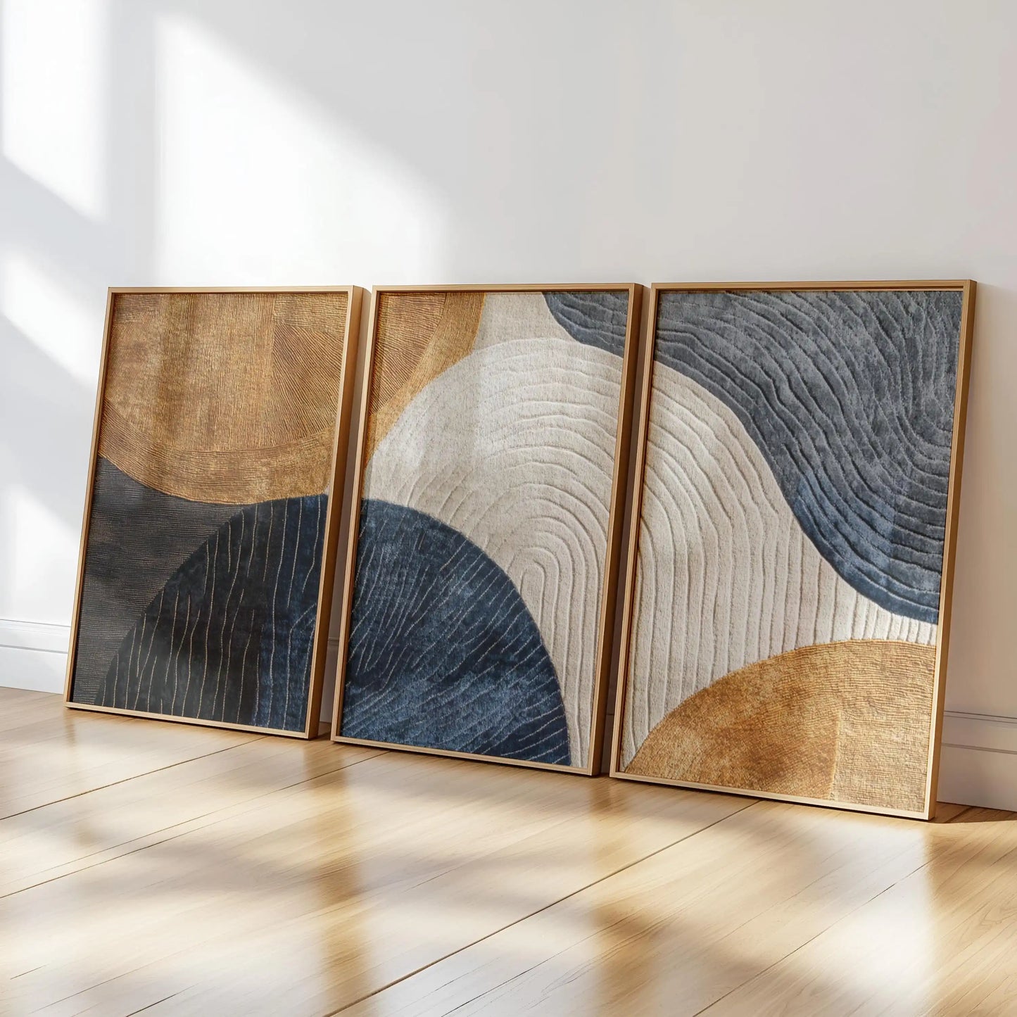 Artwork - Abstract Japandi Nature Triptych Wall Art – Set of 3 Canvas Prints