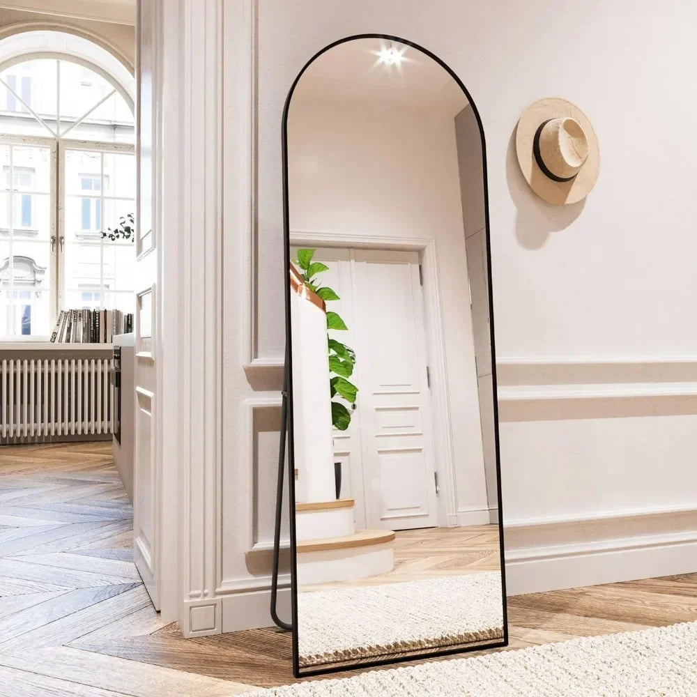 Home Decor - Mirror Black Arched Full-Length – Aluminum Frame (Floor or Wall)