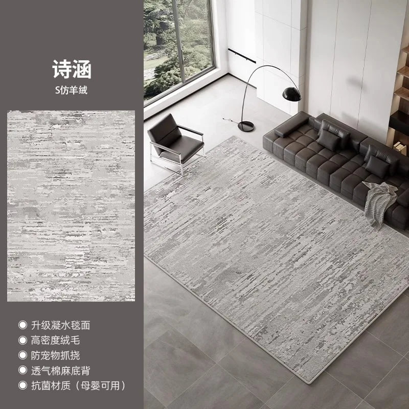 Rug - Modern Scandi Area Rug, Spill-Proof Easy Clean Carpet for Living Room and Bedroom, Plush Sofa Mat with Non-Slip Backing