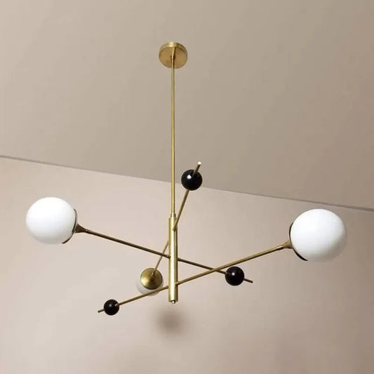 Lighting - Modern Sputnik Chandelier – LED Metal & Glass Globe Ceiling Light