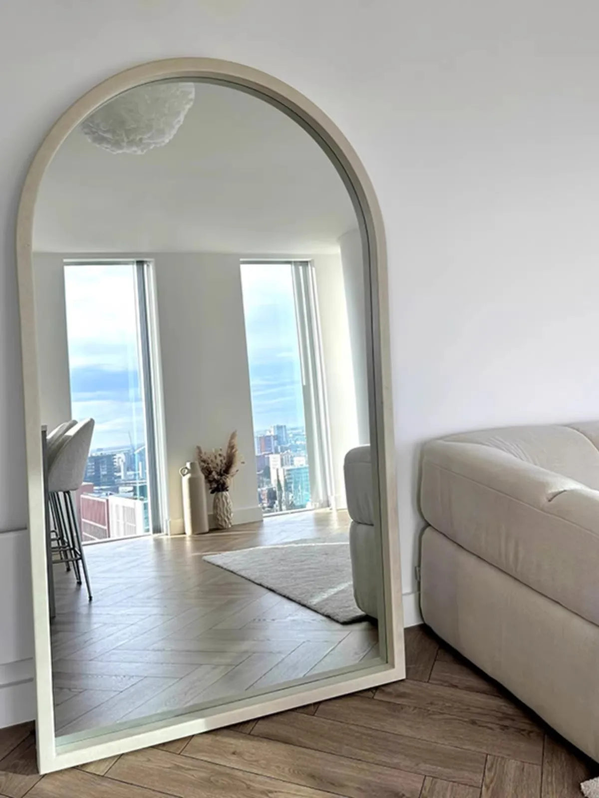 Home Decor - Mirror French Style Full‑Length — Wooden Arched Frame Home Decor