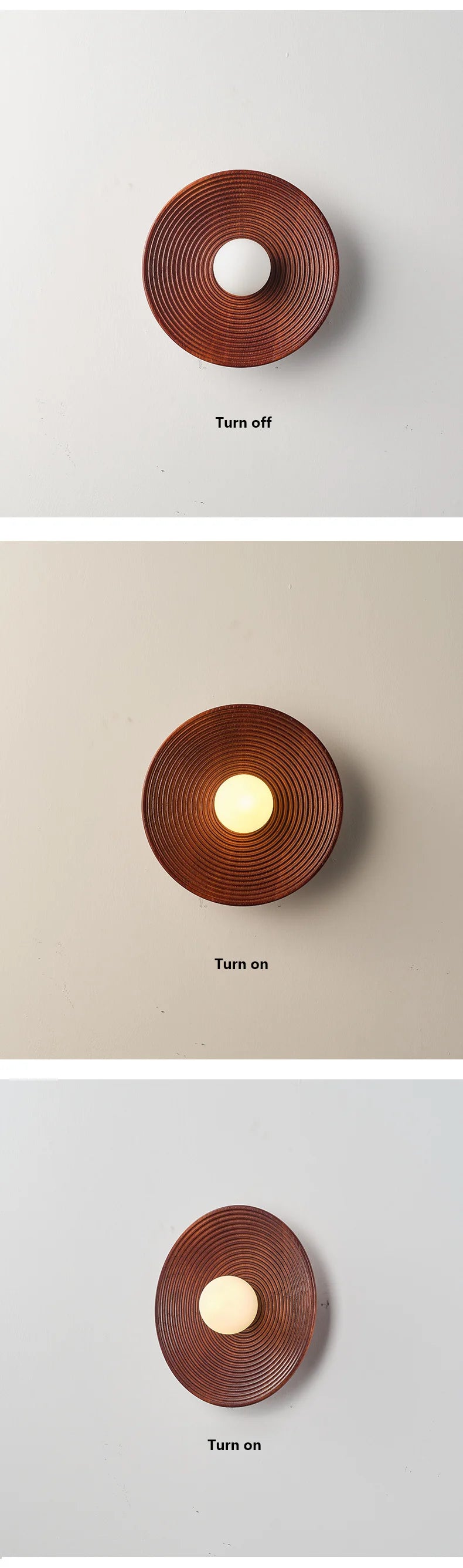 Lighting - Japanese Retro Round Wooden Wall Lamp – Nordic Circle Wall Sconce