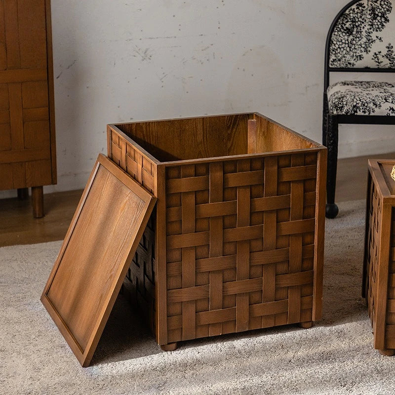 Home Decor - Modern Wooden Square Coffee Table with Storage