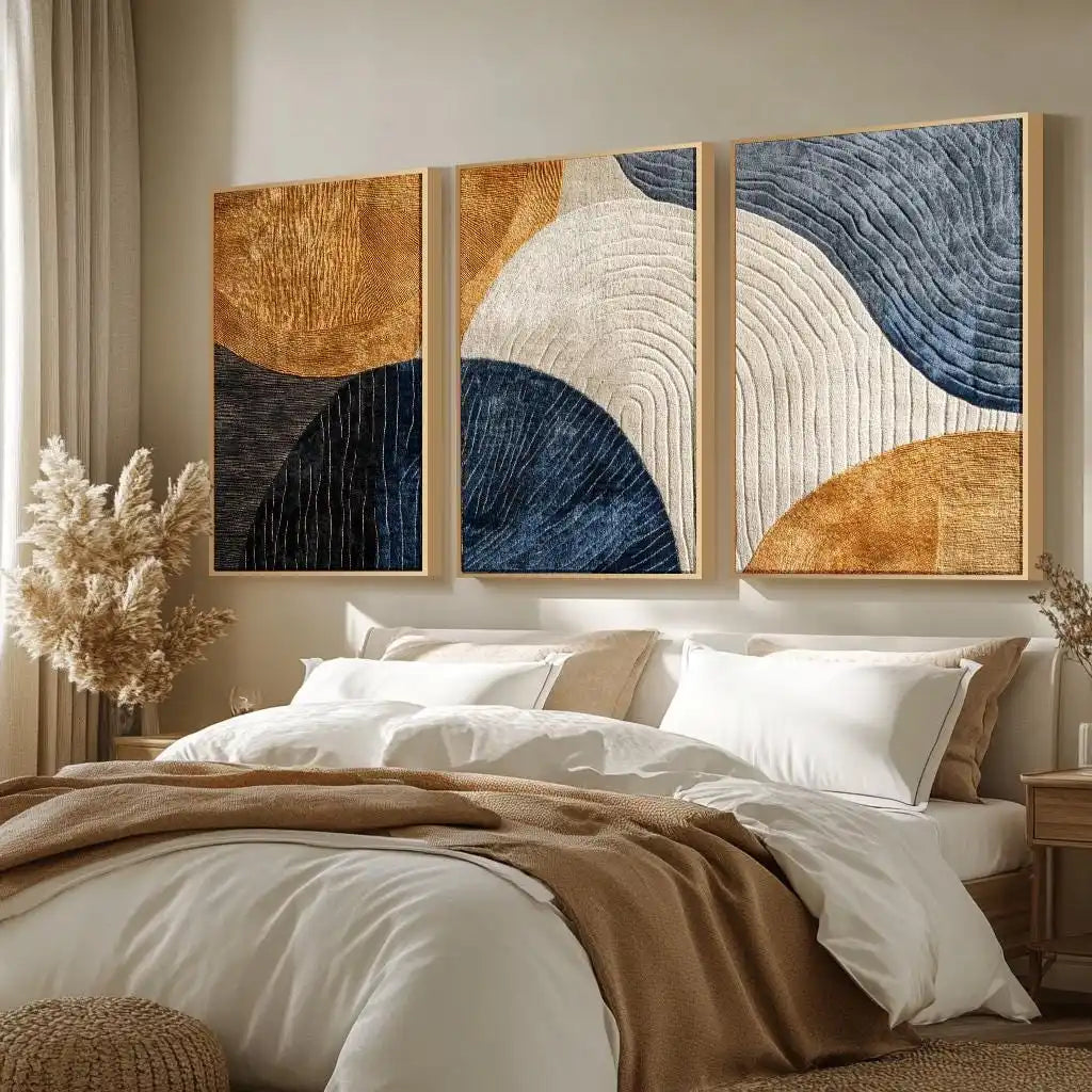 Artwork - Abstract Japandi Nature Triptych Wall Art – Set of 3 Canvas Prints