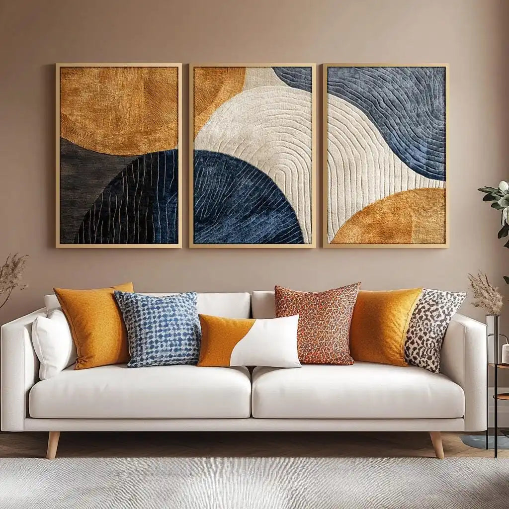 Artwork - Abstract Japandi Nature Triptych Wall Art – Set of 3 Canvas Prints