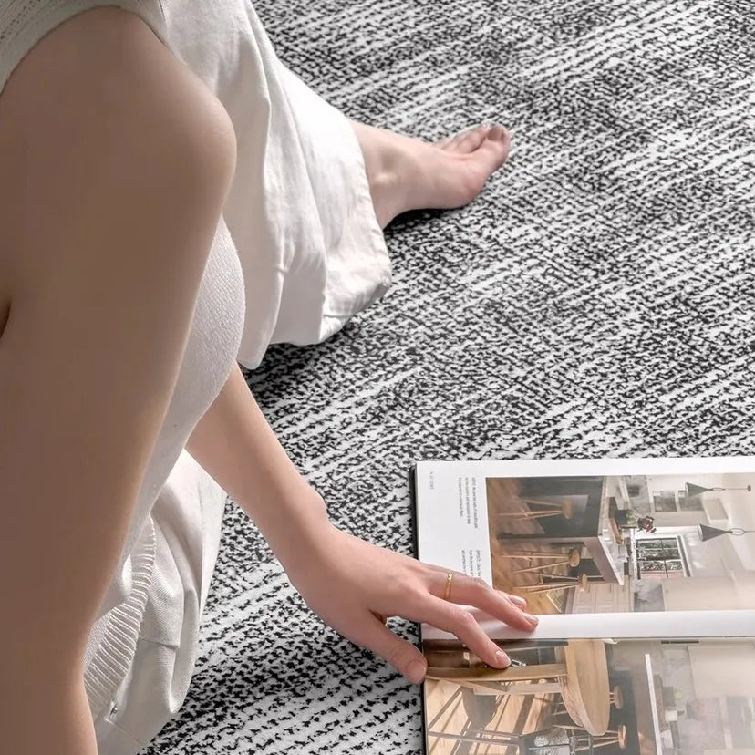 Rug - Modern Scandi Area Rug, Spill-Proof Easy Clean Carpet for Living Room and Bedroom, Plush Sofa Mat with Non-Slip Backing