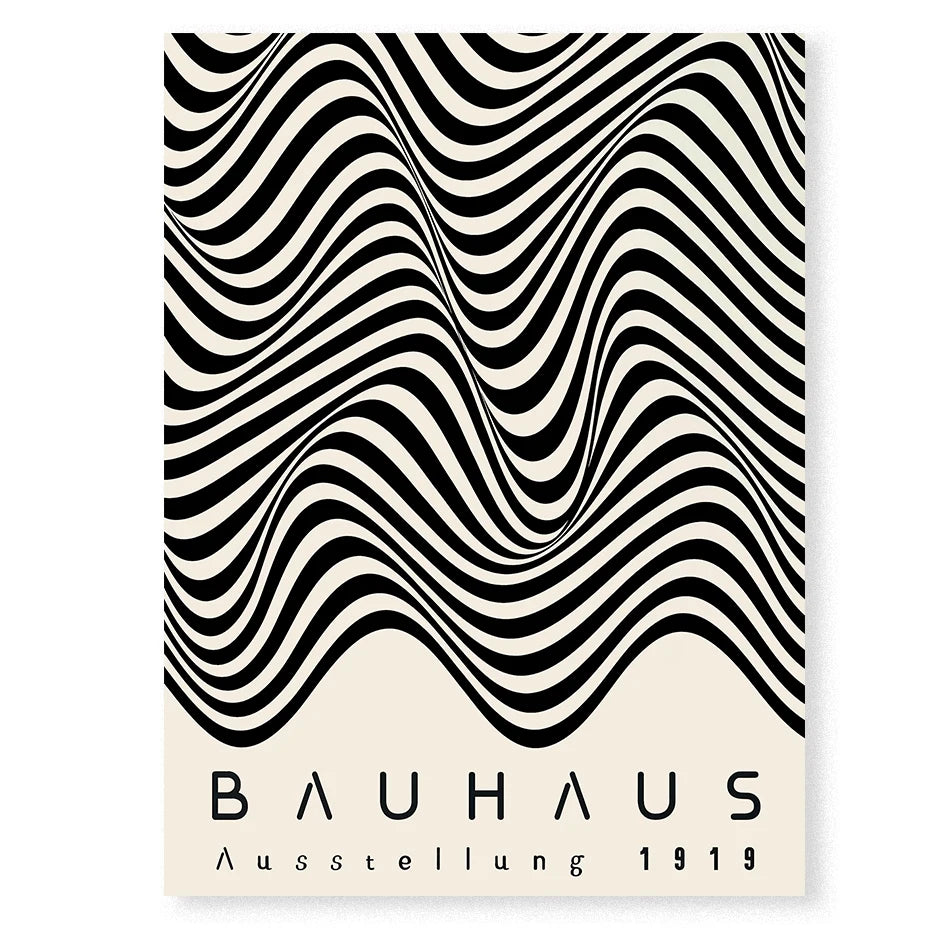Artwork - Boho Bauhaus Wall Art Canvas | Mid-Century Modern Abstract Poster