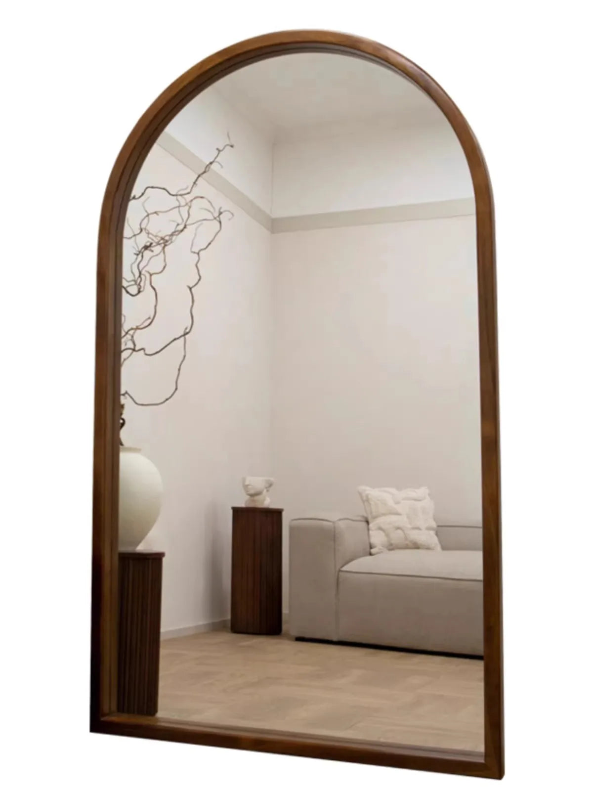 Home Decor - Mirror French Style Full‑Length — Wooden Arched Frame Home Decor