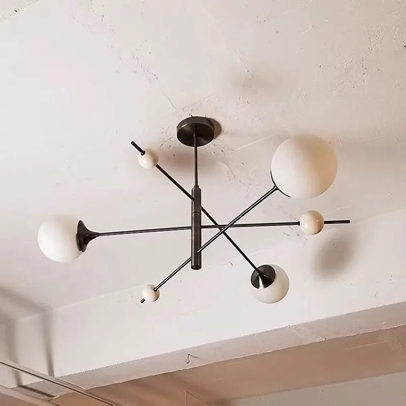 Lighting - Modern Sputnik Chandelier – LED Metal & Glass Globe Ceiling Light