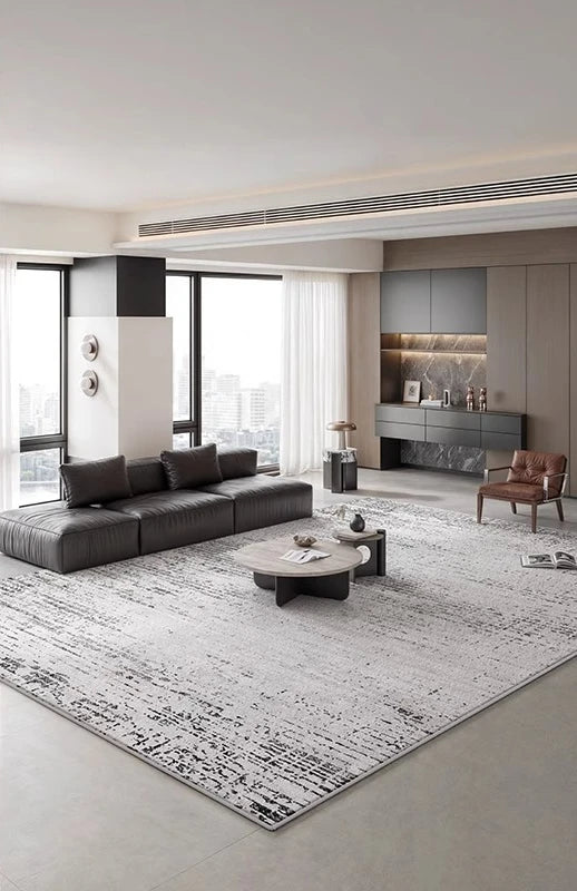 Rug - Modern Scandi Area Rug, Spill-Proof Easy Clean Carpet for Living Room and Bedroom, Plush Sofa Mat with Non-Slip Backing