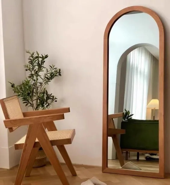 Home Decor - Mirror French Style Full‑Length — Wooden Arched Frame Home Decor