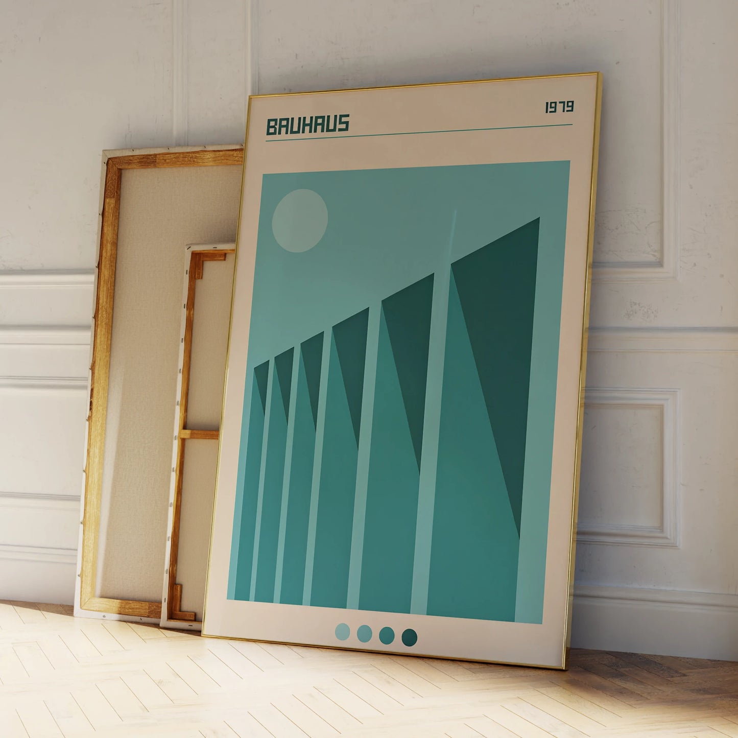 Artwork - Modern Bauhaus Light Blue With Shade Wall Art