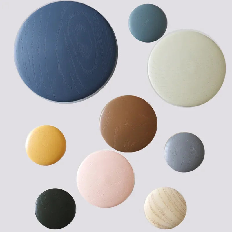 Home Decor - Decorative Wooden Coat Rack – Round Mushroom Wall Hooks