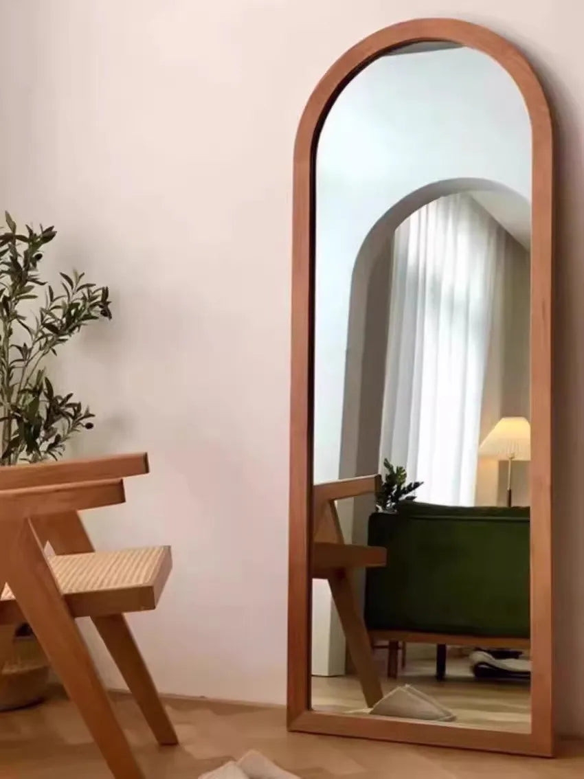 Home Decor - Mirror French Style Full‑Length — Wooden Arched Frame Home Decor