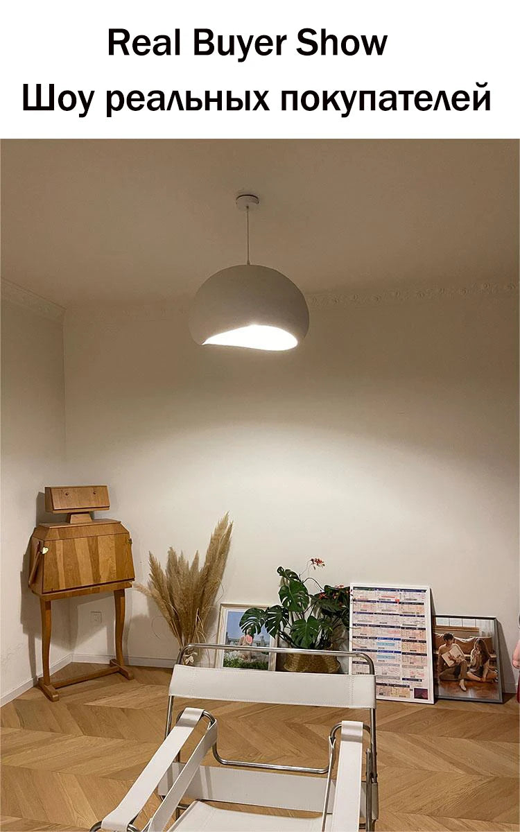 Lighting - Nordic Wabi Sabi Pendant Lamps Dining Room Lighting Modern Living Room Bedroom LED Ceiling Chandelier Loft Lustre Hanging Lights