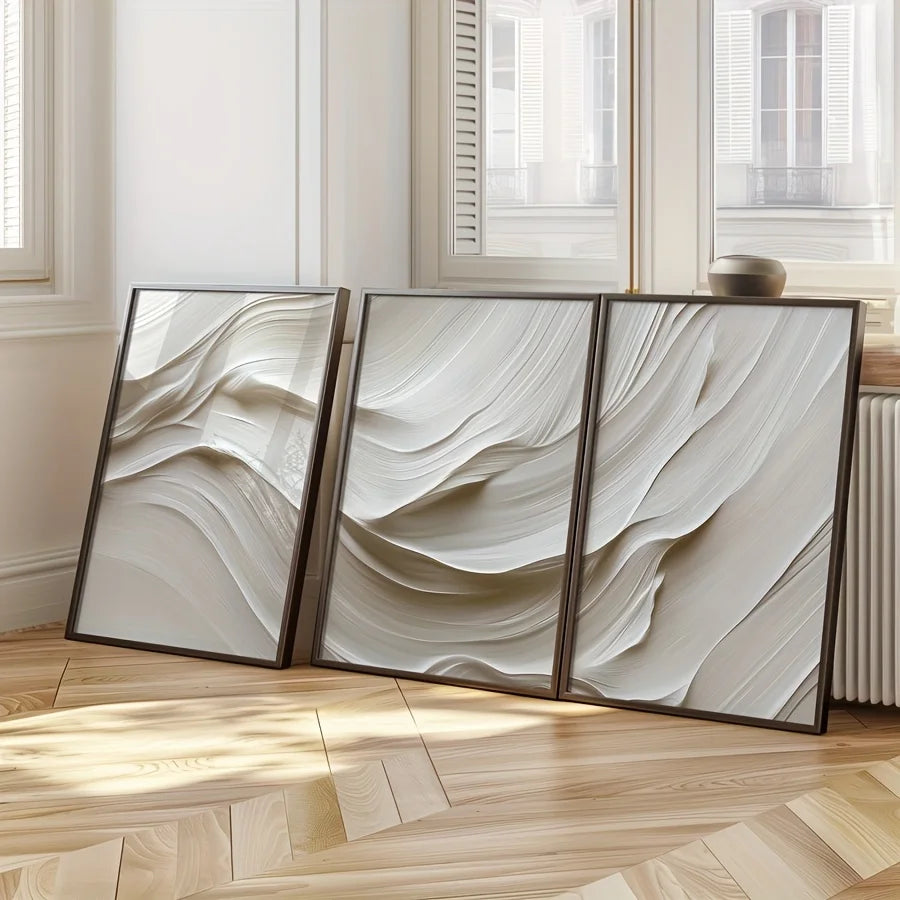 Artwork - Abstract Contemporary Neutral Triptych Line Art – Set of 3 Canvas Prints