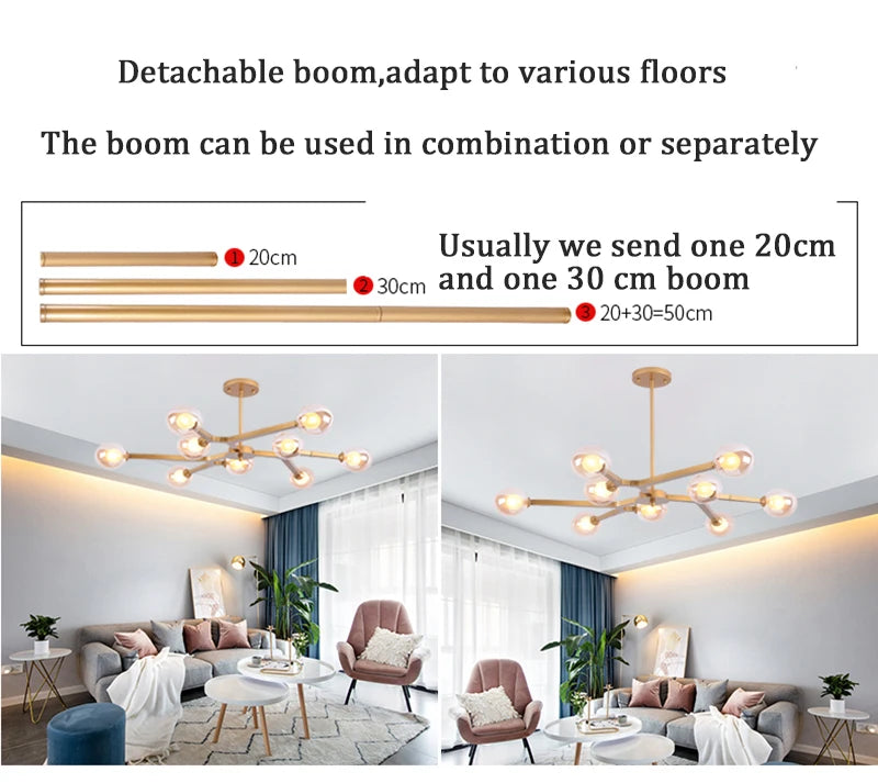 Lighting - Luxury Gold Tree Branch Chandelier