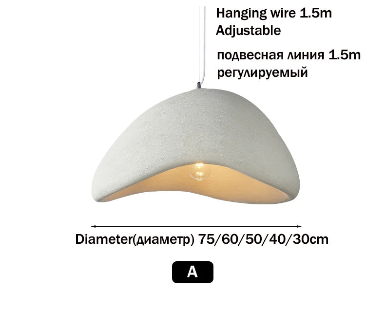 Lighting - Nordic Wabi Sabi Pendant Lamps Dining Room Lighting Modern Living Room Bedroom LED Ceiling Chandelier Loft Lustre Hanging Lights