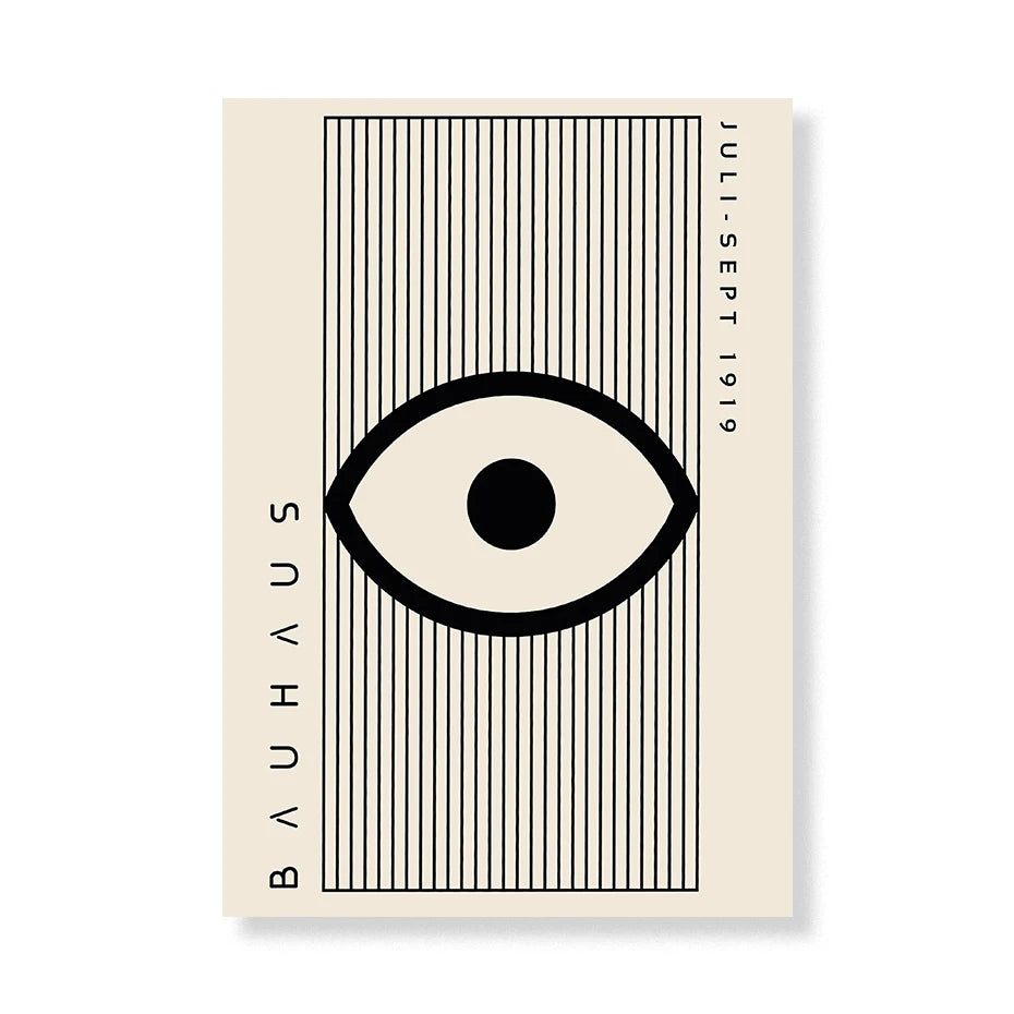 Artwork - Boho Bauhaus Wall Art Canvas | Mid-Century Modern Abstract Poster