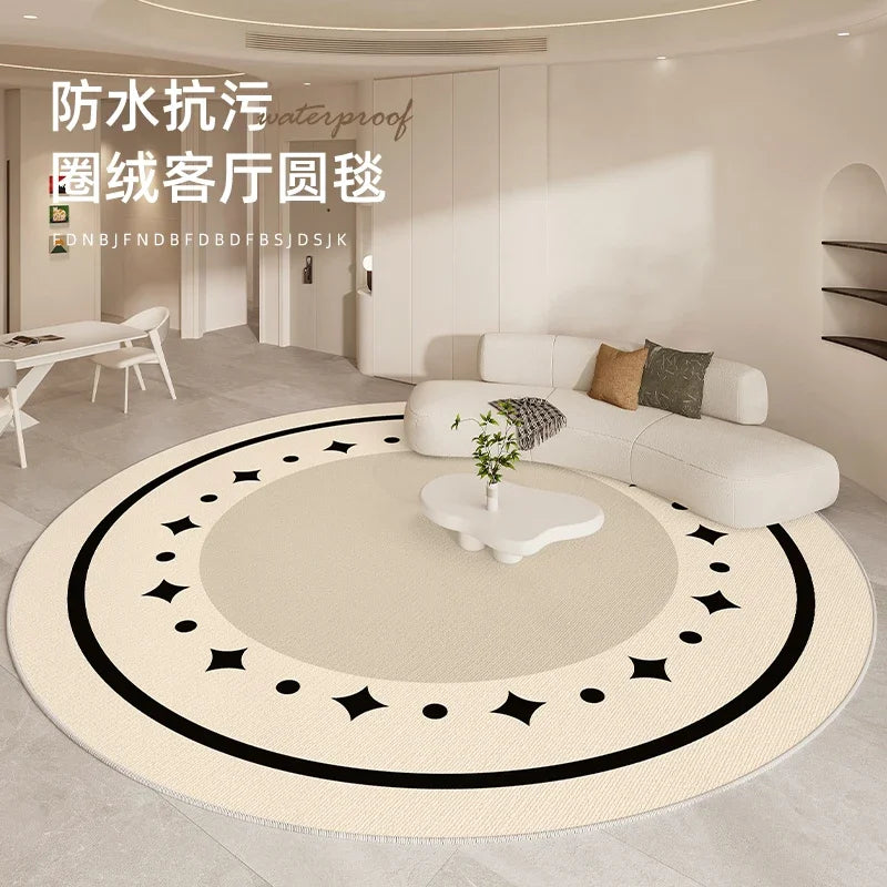 Rug - Minimalist Rugs for Bedroom Large Area Living Room Decoration Carpet Home Waterproof Anti-fouling Mat Round Anti-slip Lounge Rug