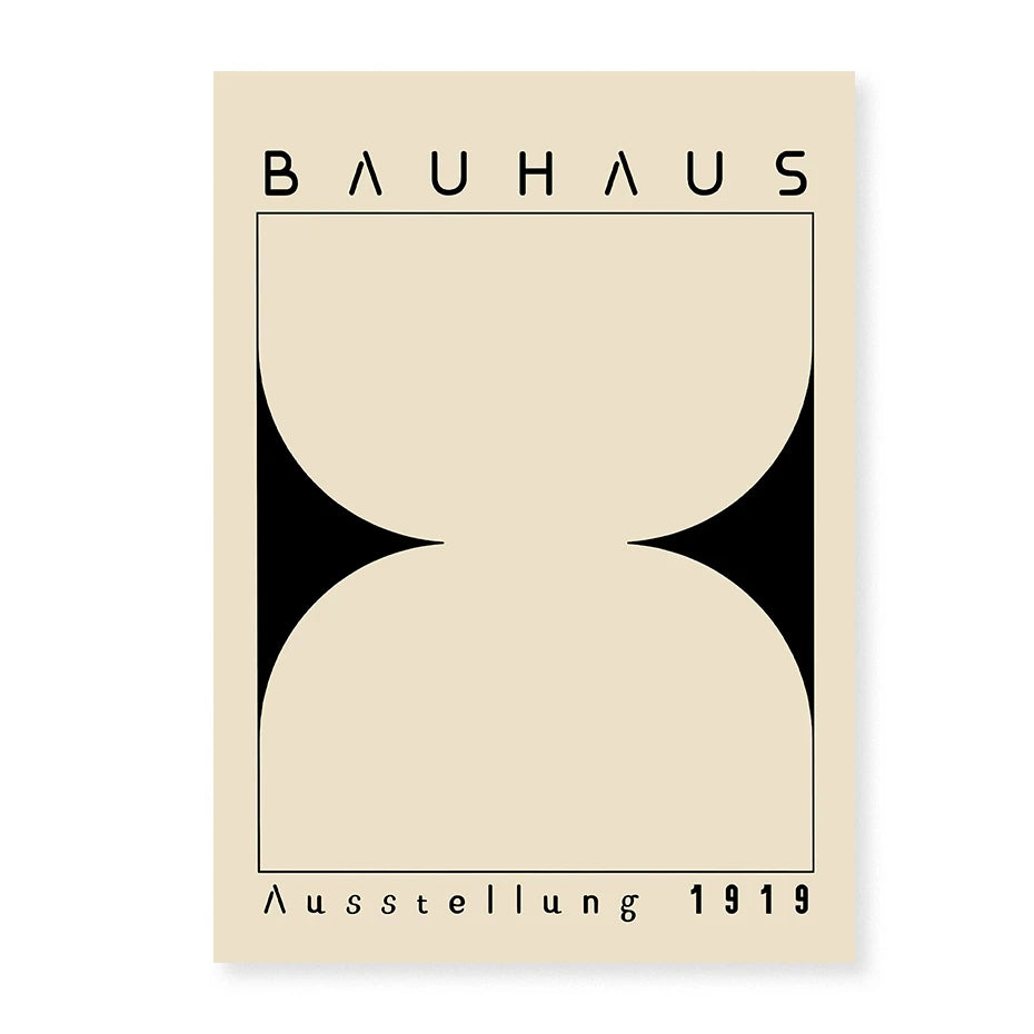Artwork - Boho Bauhaus Wall Art Canvas | Mid-Century Modern Abstract Poster
