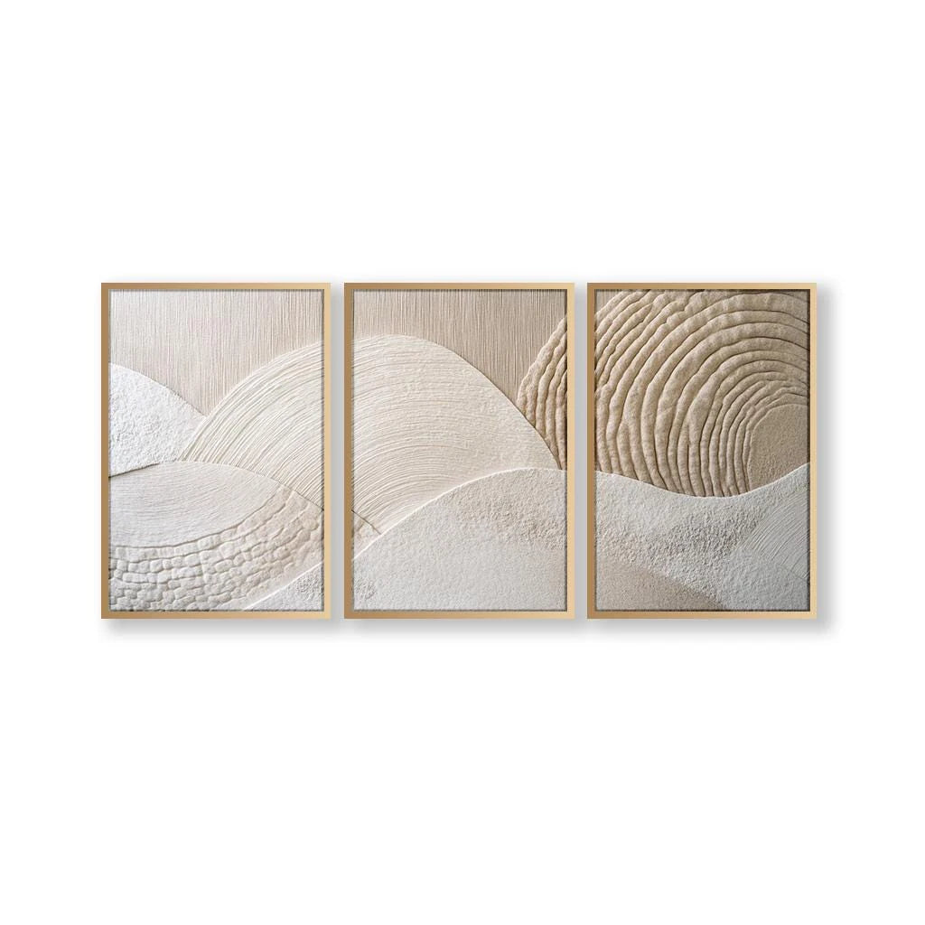 Artwork - Abstract Japandi Nature Triptych Wall Art – Set of 3 Canvas Prints