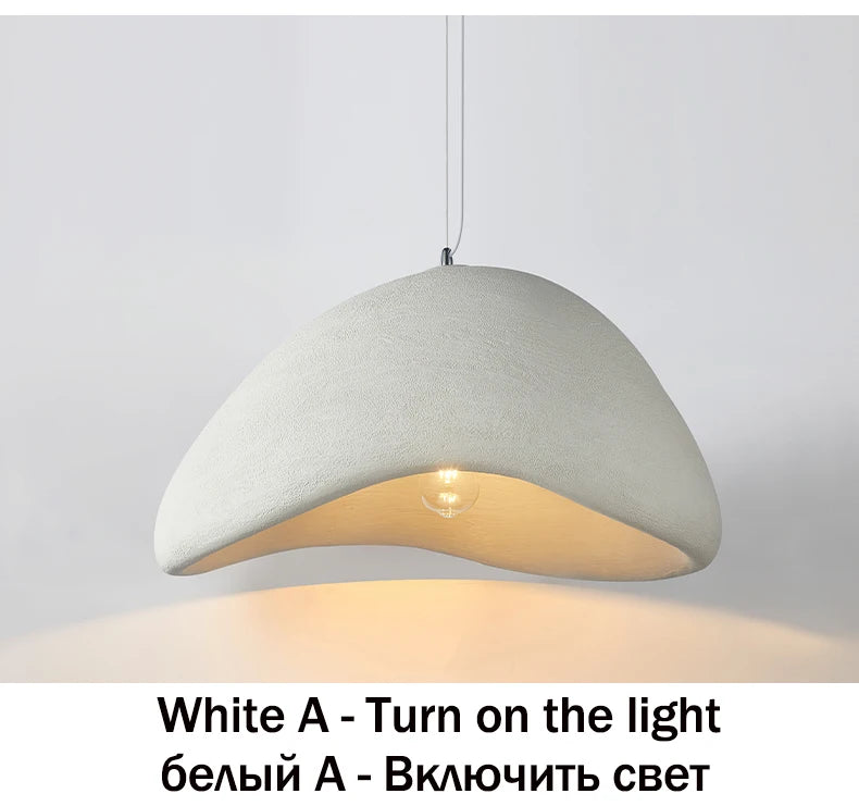 Lighting - Nordic Wabi Sabi Pendant Lamps Dining Room Lighting Modern Living Room Bedroom LED Ceiling Chandelier Loft Lustre Hanging Lights