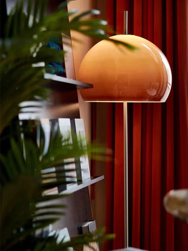 Lighting - Bauhaus Retro Glass Table Lamp – Gradient Orange Mushroom LED Lamp