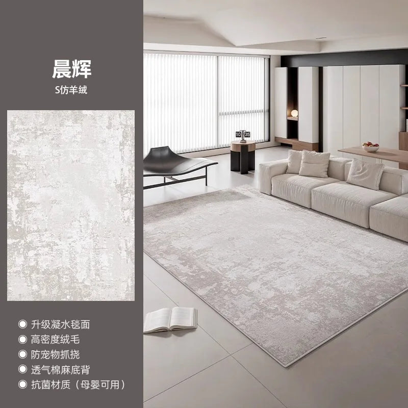 Rug - Modern Scandi Area Rug, Spill-Proof Easy Clean Carpet for Living Room and Bedroom, Plush Sofa Mat with Non-Slip Backing