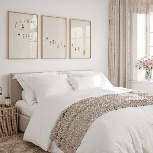 Artwork - Abstract Minimalist Neutral Triptych Wall Art – Set of 3 Canvas Prints