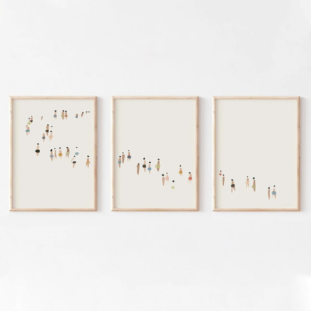 Artwork - Abstract Minimalist Neutral Triptych Wall Art – Set of 3 Canvas Prints