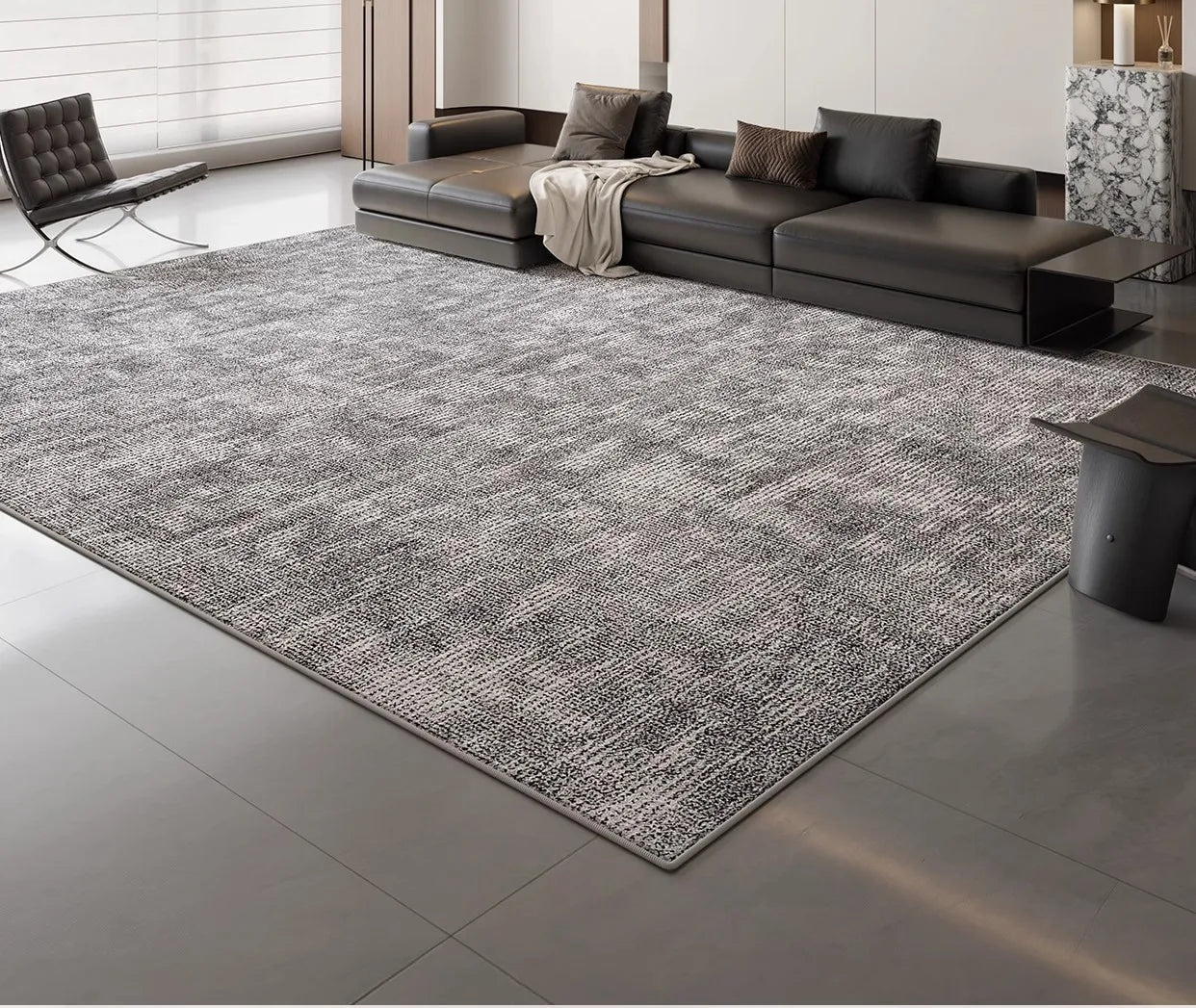 Rug - Modern Scandi Area Rug, Spill-Proof Easy Clean Carpet for Living Room and Bedroom, Plush Sofa Mat with Non-Slip Backing