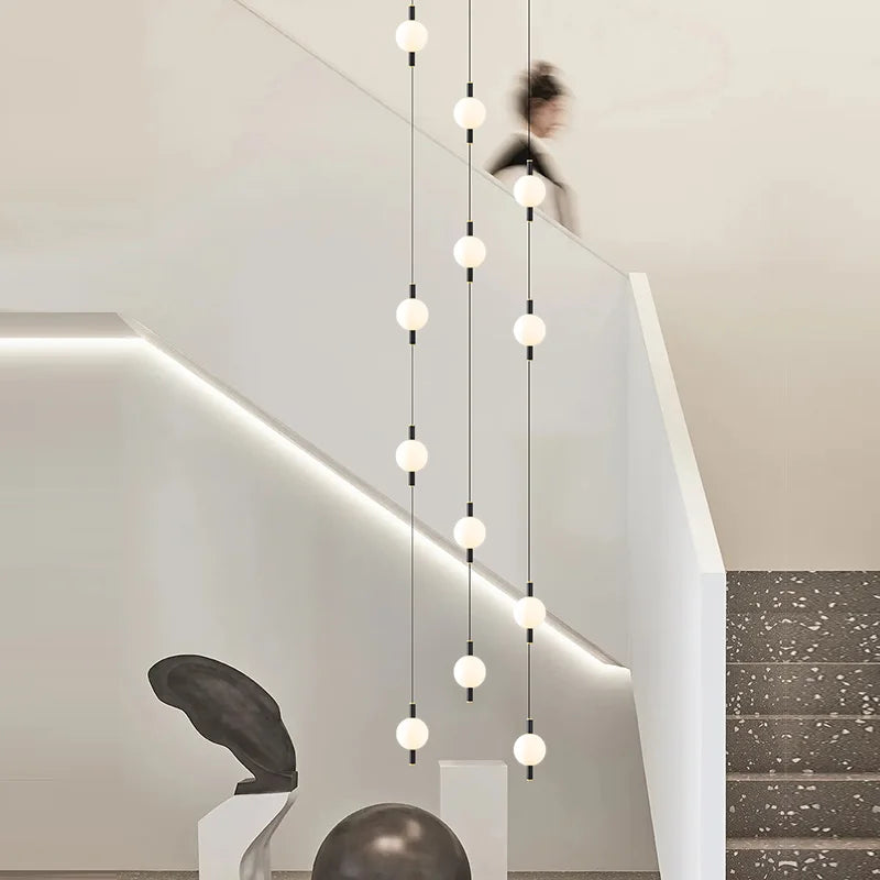 Lighting - Globe Chandelier Designer Villa Living Room Dining Table Apartment Hanging Lamps Nordic Modern Attic Double Staircase Pendant