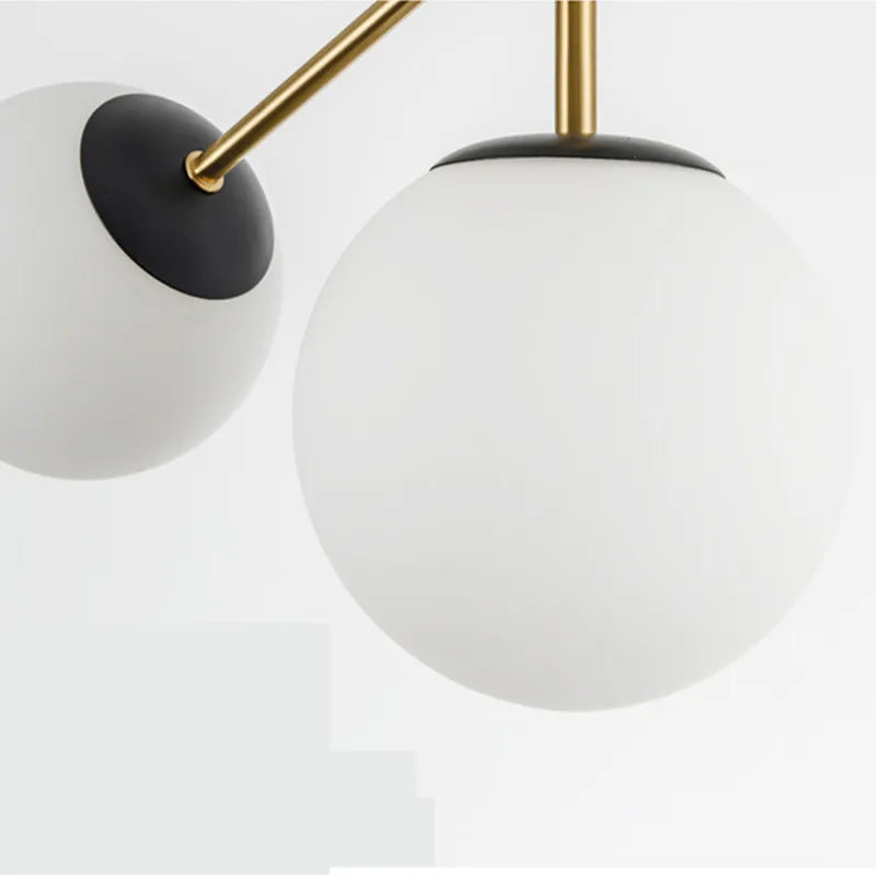Lighting - Nordic chandelier Minimalist Creative minimalist decor light Molecular Lamp Dining Room Glass Ball black and gold chandelier