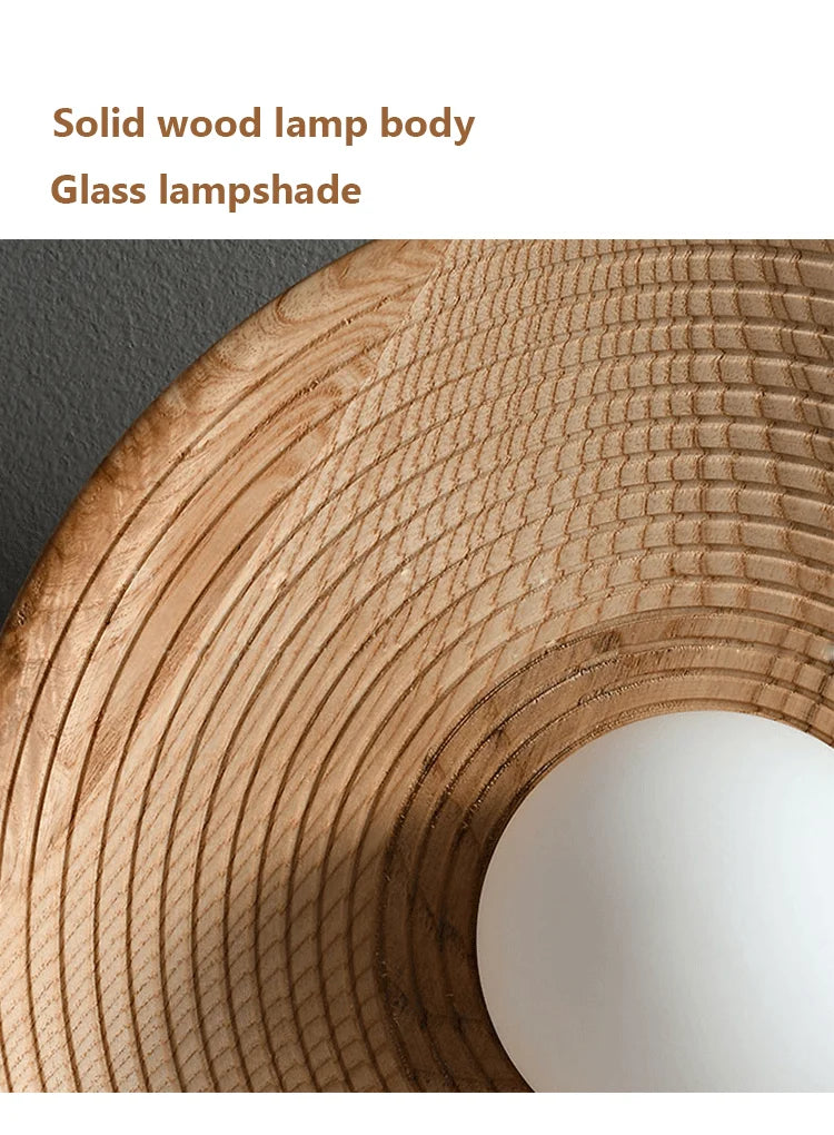 Lighting - Japanese Retro Round Wooden Wall Lamp – Nordic Circle Wall Sconce