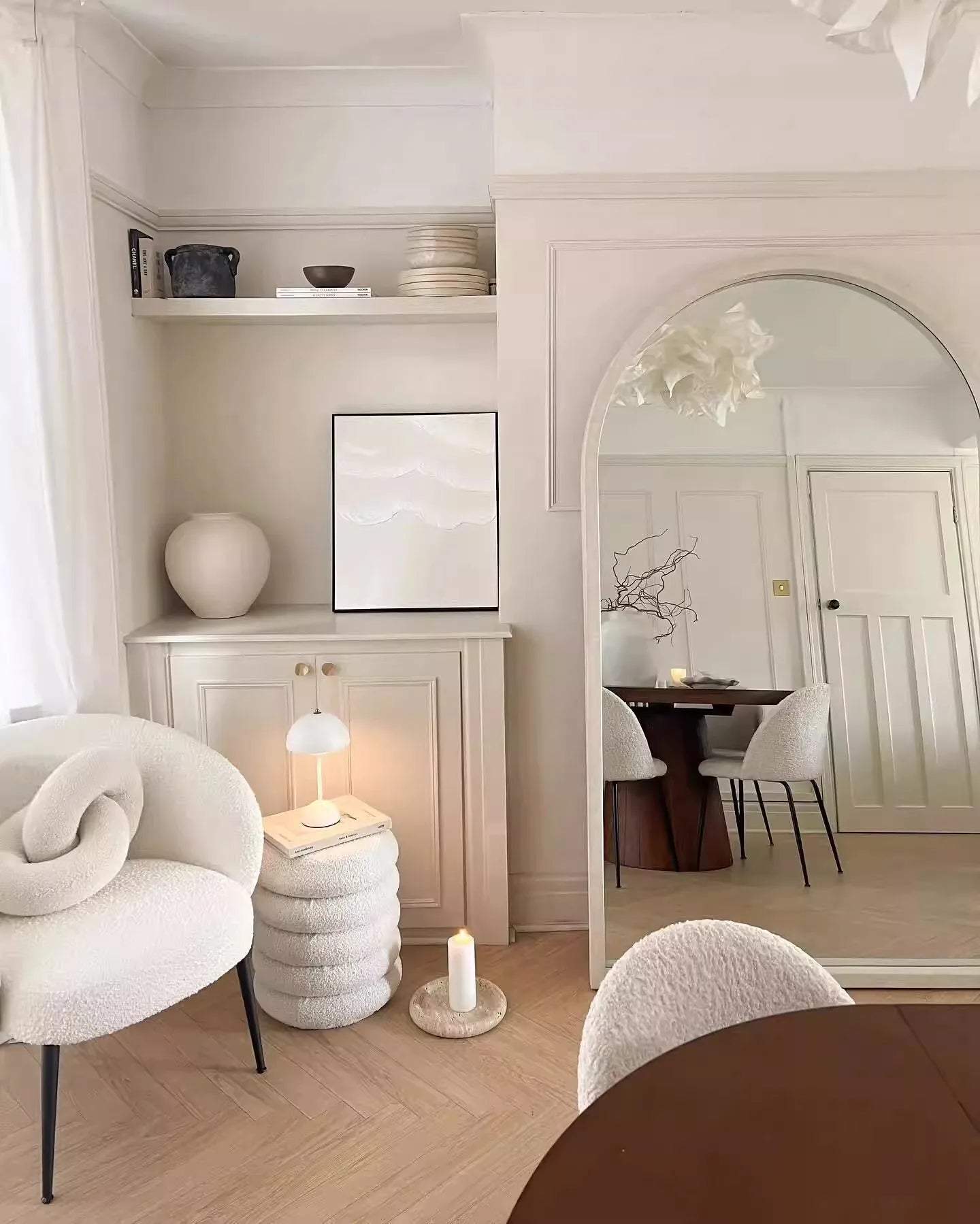 Home Decor - Mirror French Style Full‑Length — Wooden Arched Frame Home Decor