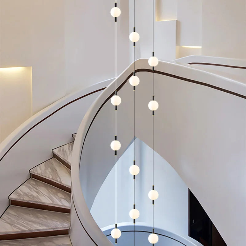 Lighting - Globe Chandelier Designer Villa Living Room Dining Table Apartment Hanging Lamps Nordic Modern Attic Double Staircase Pendant
