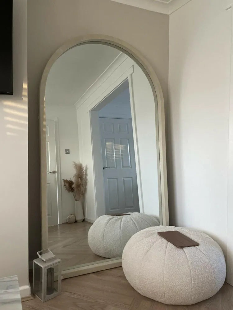 Home Decor - Mirror French Style Full‑Length — Wooden Arched Frame Home Decor